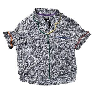 Women's Room Service Pajama Sleep T-Shirt Short Sleeves Leapard Print Size Large